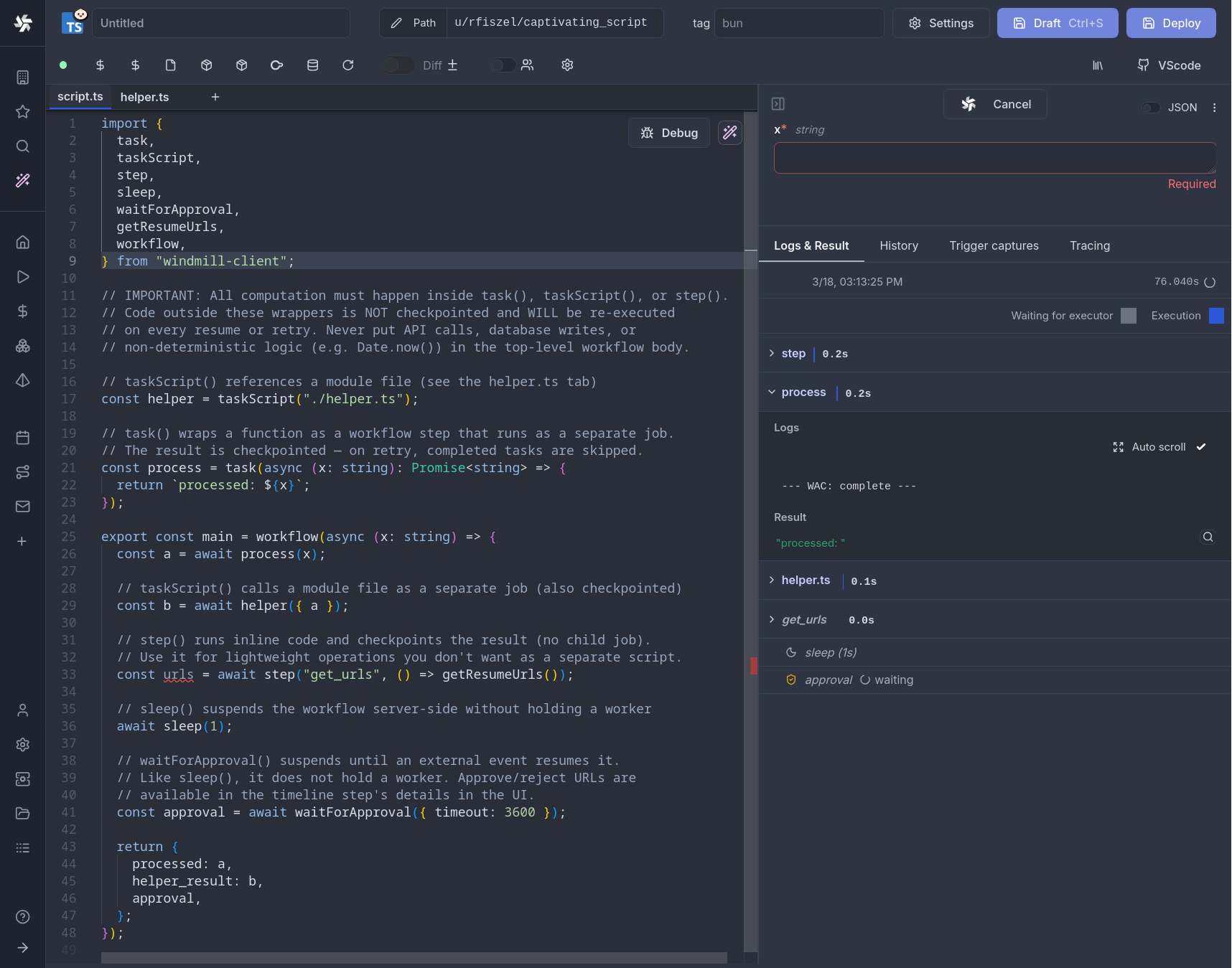 Script in python executing workflow as code Script in python executing workflow as code